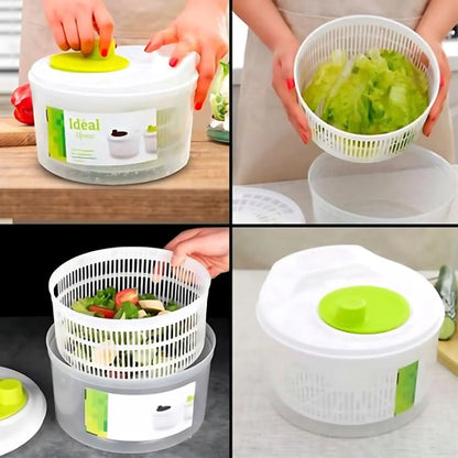 Escurridor Centrifugador Lechuga Vegetales Verduras Manual Blanco