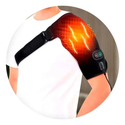 Masajeador Termico Hombrera Rodilla Calor Vibracion Usb Negro
