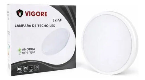 Panel Led Redondo Superficie 16w Luz Fría 7000k Plafón Blanco