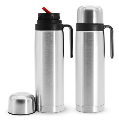 Termo Media Manija 1 L Acero Inoxidable Pico Cebador Plateado
