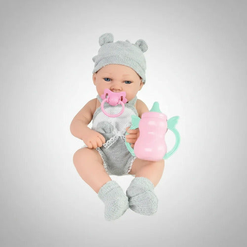 Muñeco Bebé Realista Bañable Goma 40cm Ropa Accesorios