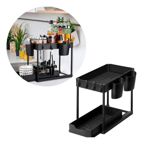 Estante Organizador Cocina Rack Mesada 2 Niveles Con Cajon Aleatorio