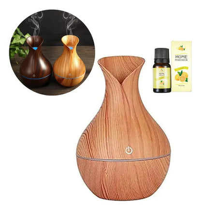 Humidificador Perfumador Ambiente Aromatizador + 1 Aceite Marrón Claro