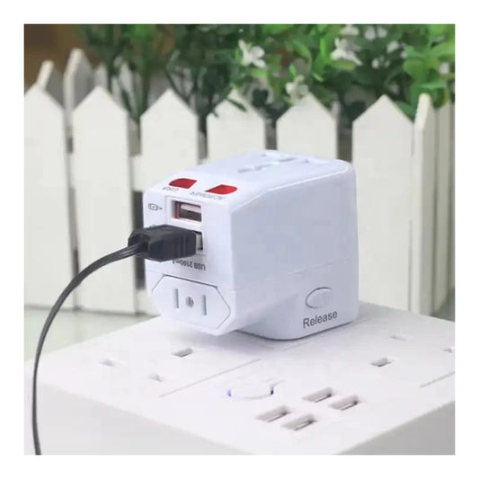 Adaptador Enchufe Universal Para Viaje 2 Usb