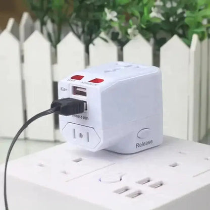 Adaptador De Enchufe Universal Para Viaje 2 Usb