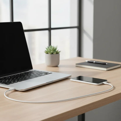 Cable De Datos Y Carga Tipo C A Ios Carga Rapida 5a 1m Usb-c Blanco