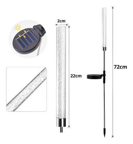 Set X4 Estaca Solar Jardin Decoracion Luces Led Exterior Rgb Rgb
