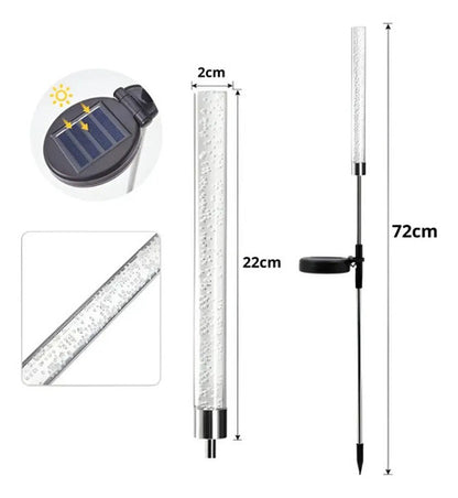Set X4 Estaca Solar Jardin Decoracion Luces Led Exterior Rgb Rgb