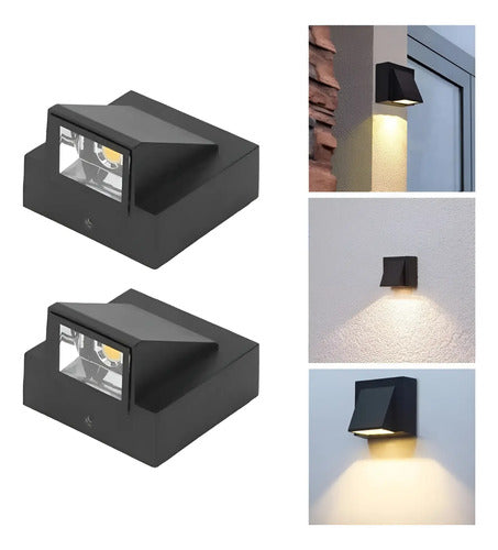 Set X2 Aplique Pared Exterior Luminaria Foco Unidireccional