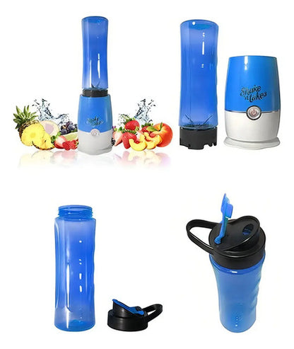 Licuadora Portatil Mixer Batidos Procesadora Juguera 2 Vasos Azul/verde