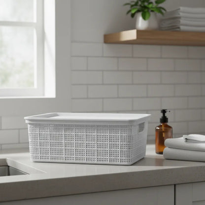 Caja Plastica Multiuso Organizadora Con Tapa 40x30x15cm Gris