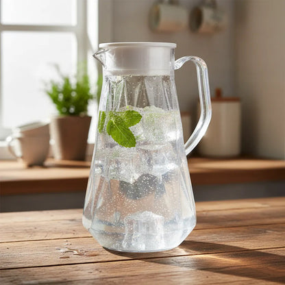 Jarra Acrílica Tapa Asa 18l Transparente Agua Jugo Bebida Transparente