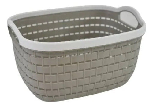 Canasto Cesto Plástico Organizador Con Asas Multiuso 24x18cm Aleatorio