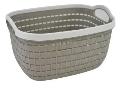 Canasto Cesto Plástico Organizador Con Asas Multiuso 24x18cm Aleatorio