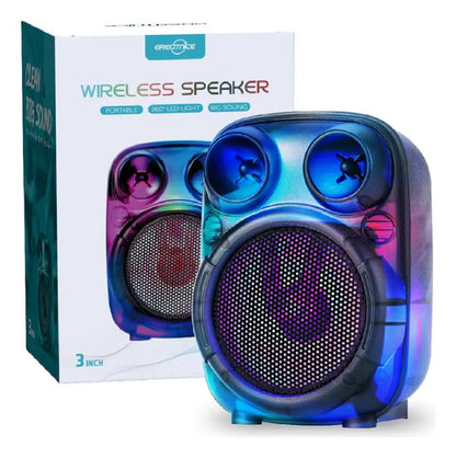 Parlante Bluetooth Portatil Con Luces Led Rgb 1000mah Translucido