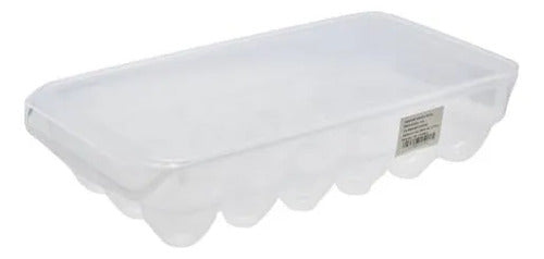 Huevera Portahuevos Plástico 18 Huevos Unidades Tapa 32x17cm Transparente
