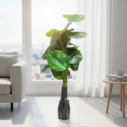 Planta Artificial Decorativa Interior Hojas Base Plastica Verde 220cm