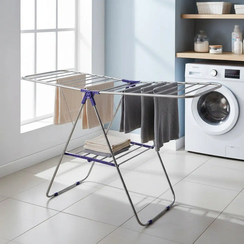 Tendedero Ropa Plegable Reforzado Extensible Hogar 100x60x95 Aleatorio - 2 Colores