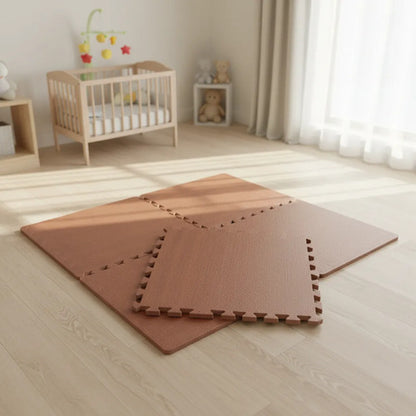Alfombra Goma Eva Encastrable Simil Madera 12 Unidades 60x60