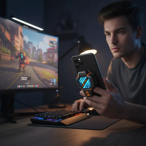 Cooler Enfriador Celulares Gamer Recargable Refrigeracion Negro