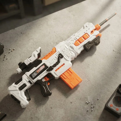 Blaster Rifle Eléctrico Automático 36 Dardos De Espuma Gel Blanco