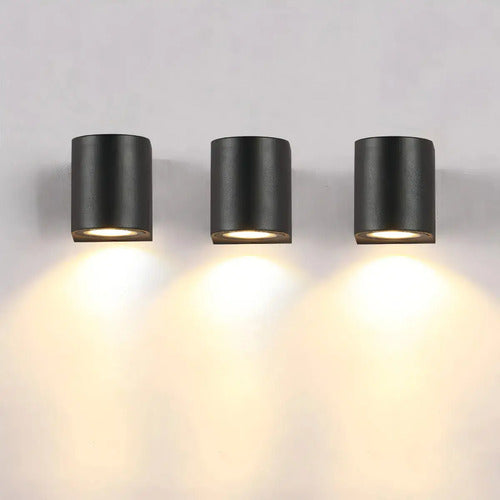 Luminaria Pared Lampara Aplique Exterior Foco Luz Led Spot Negro