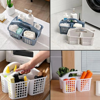 Set X2 Canasto Cesto Organizador De Limpieza  Plastico Blanco