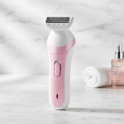 Afeitadora Depiladora Inalambrica Mujer Recargable Rosa Con Blanco