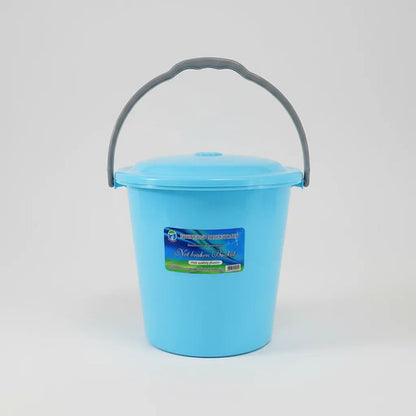 Balde Multiuso Plástico Con Tapa Y Asa 33x35 Cm Hogar Lila