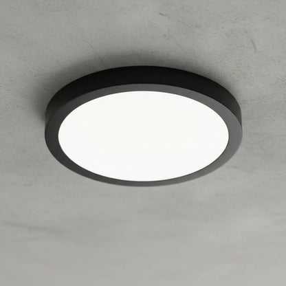 Plafon Led 18w Redondo Luz Fria 6500k De Techo Aro Negro Negro