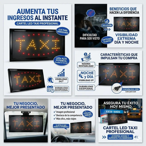 Cartel Luminoso Led 220v Negro