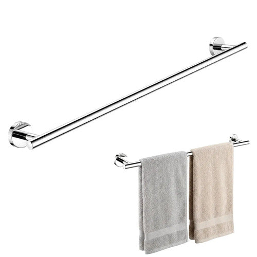 Toallero De Barra Acero Inoxidable Cromo 61cm Soporte Para 2 Toallas Organizador Baño Y Cocina De Pared Diseño Minimalista Gris