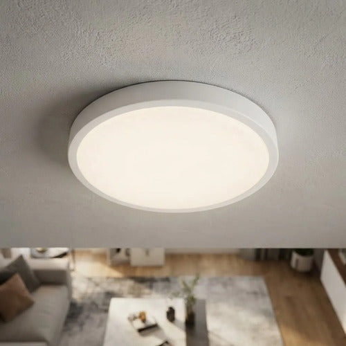 Panel Led Redondo Superficie 20w Luz Fría 7000k Plafón Blanco