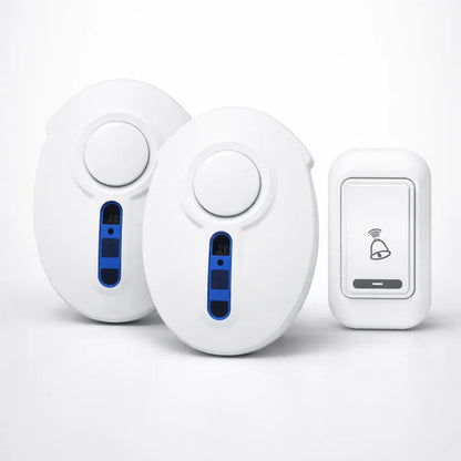 Timbre Inalambrico Doble Receptor Anti-interferencias Remoto Blanco