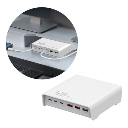 Estacion De Carga Cargador 120w 3 Usb A + 3 Usb Tipo C