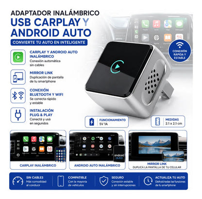 Adaptador Inalámbrico Carplay Usb Android Wifi Bluetooth