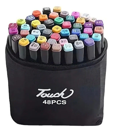 Set De Marcadores Doble Punta 48 Piezas En Estuche Colores Multicolor