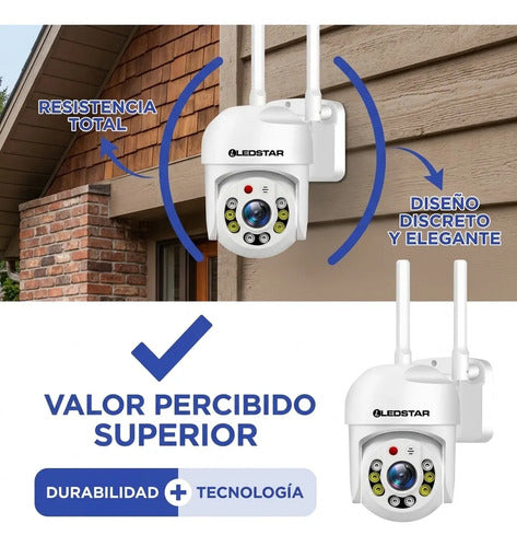 Camara Seguridad Wifi Exterior Interior Seguimiento Micro Sd Blanco