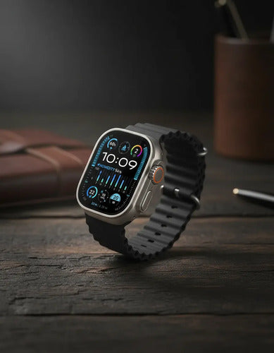 Smartwatch T20 Ultra 4 Mallas Llamada Bluetooth Notificacion Plateado Deportiva Perforada / Sport Negro