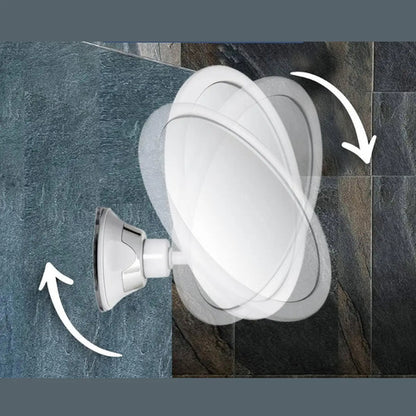 Espejo Maquillaje Luz Led Redondo Con Aumento Ventosa Blanco