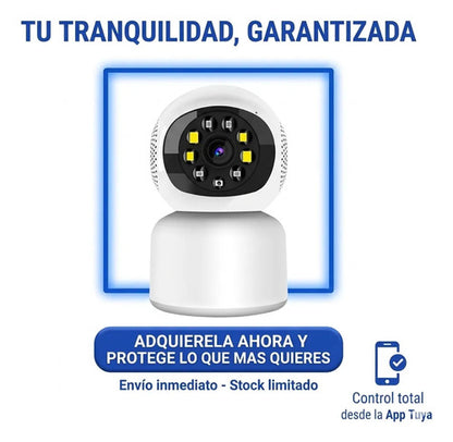 Camara Vigilancia Robotica Wifi Inteligente App Tuya Full Hd Blanco