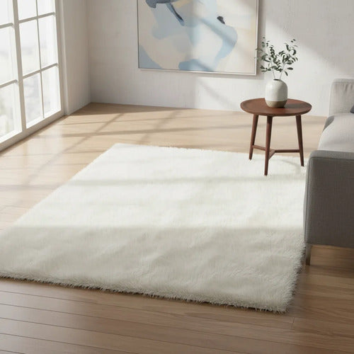 Alfombra Felpa Suave Base Gamuza Decorativa Afelpada 50x80cm 80 M 50 M Blanco