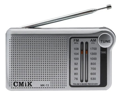 Radio Portátil Am Fm Salida Jack 3.5 Antena Bolsillo Mini Gris