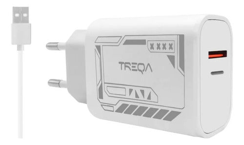 Cargador Rapido 65w Usb C Usb A Cable Micro Usb Celular Blanco