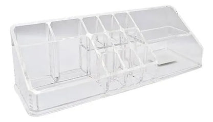Organizador Acrílico Maquillaje Cosmético 14 Compartimientos Blanco