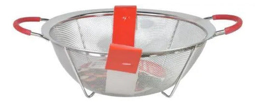 Colador Acero Inoxidable 28c Malla Fina Cocina Fruta Verdura Plateado