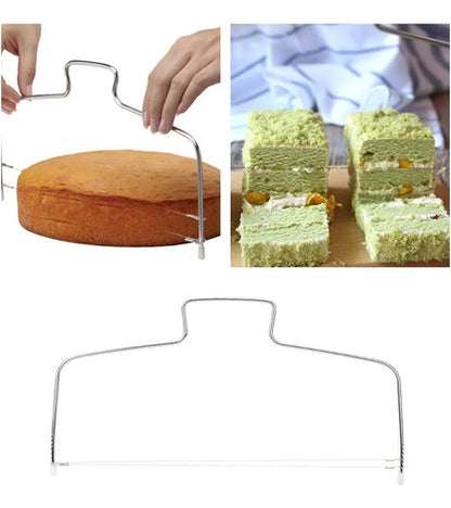 Cortador Para Capas De Torta Doble Regulable 30x18cm Plateado