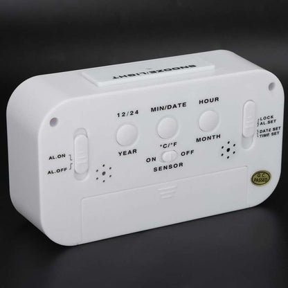 Reloj Despertador Rectangular Con Numeros Grandes