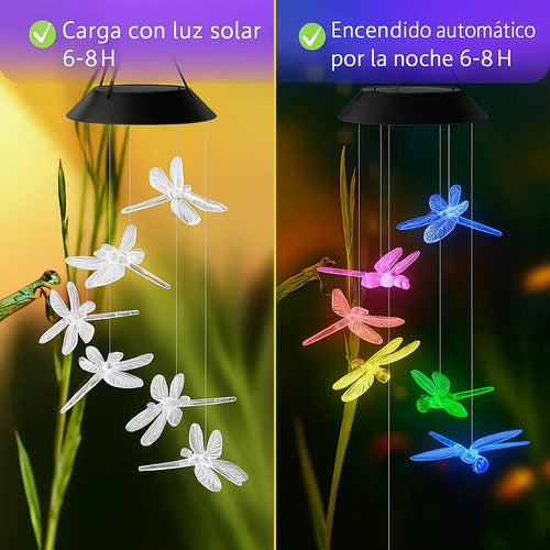 Llamador De Angeles Solar Decoracion Jardin Libelula Varios