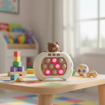 Juego Consola Pop It Electrónica Oso Luces Sonidos Infantil Beige / Crema Con Detalles Marrones